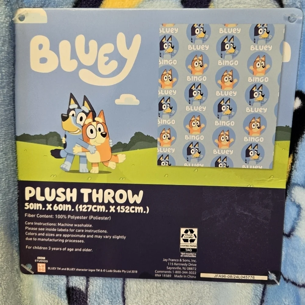 Bluey and Bingo Plush Throw Blanket